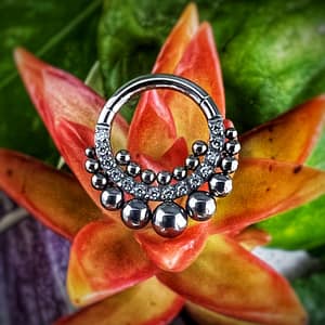 Aro clicker Fantasy con circonitas blanca de 1,2x8mm